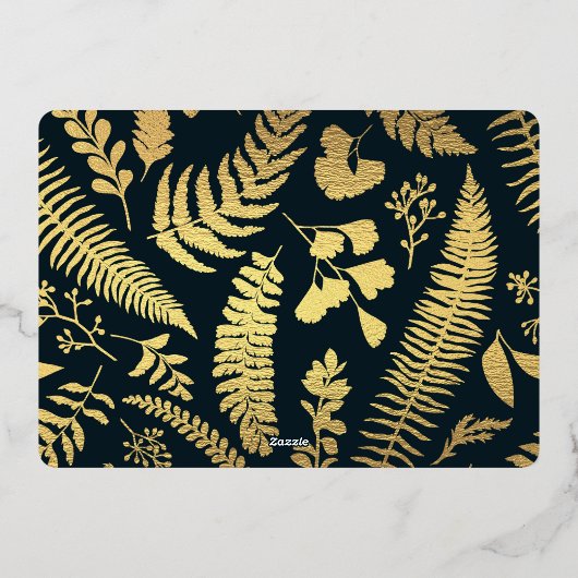 フォトグモダンリーエレガントンと金ゴールドのクリスマス 箔シーズンカード (裏面)