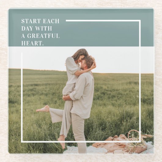 フォトグモダンリーンファミリーラブギフト ガラスコースター (正面)