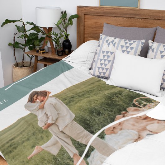 フォトグモダンリーンファミリーラブギフト フリースブランケット