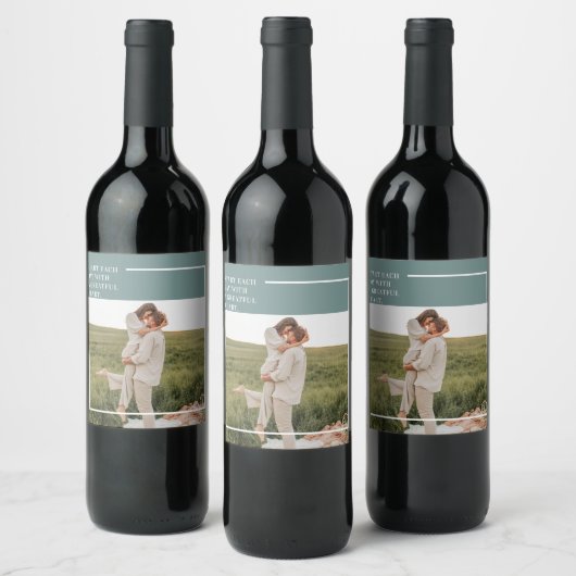 フォトグモダンリーンファミリーラブギフト ワインラベル (ボトル)