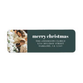 フォトグモダンリーンメリークリスマスのミニマリスト ラベル (正面)