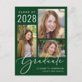 フォトグモダンリーン卒業パーティー インビテーションポストカード (正面)