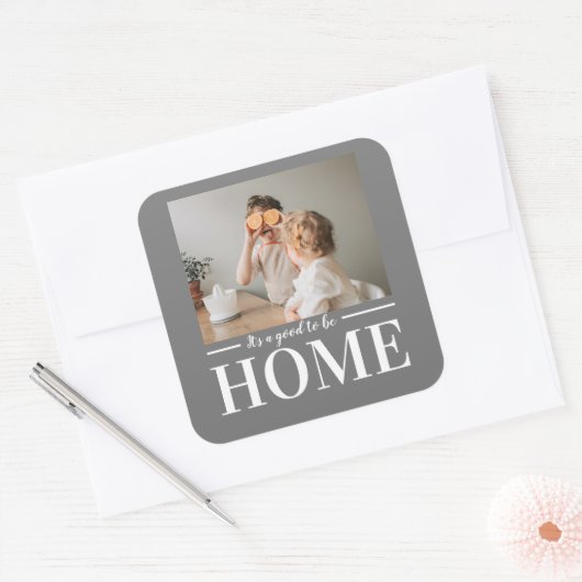 フォトグモダンレイ家の引用文ギフトになるのが良い スクエアシール (封筒)