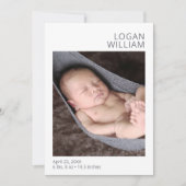 フォトグモダンレイ誕生のお知らせ 招待状 (正面)