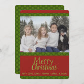 フォトグユニークリーンレッドクリスマスカードの追加 シーズンカード (正面/裏面)
