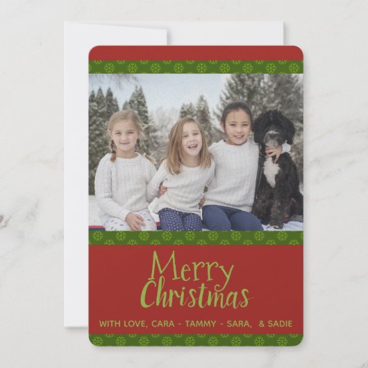 フォトグユニークリーンレッドクリスマスカードの追加 シーズンカード (正面)