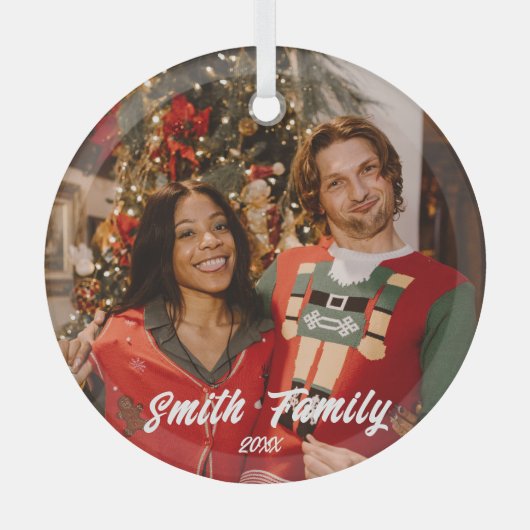 フォトグラスオーナメント – 独自のデザインの作成 ガラスオーナメント (正面)