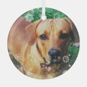 フォトグラスパーソナライズされたクリスマスツリーオーナメント ガラスオーナメント (正面)