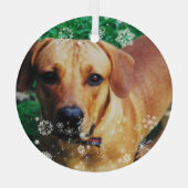 フォトグラスパーソナライズされたクリスマスツリーオーナメント ガラスオーナメント (裏面)