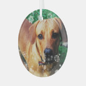 フォトグラスパーソナライズされたクリスマスツリーオーナメント ガラスオーナメント (正面左)