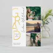 フォトグラッモダンドホワイト 箔招待状 (立ち正面)