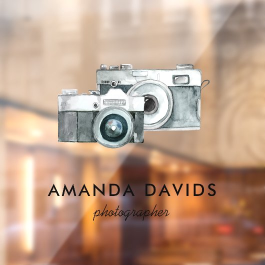 フォトグラファモダンーカメラミニマリスト水彩  ウィンドウサイン (シート2)