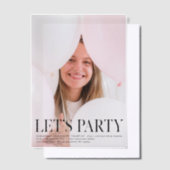 フォトグラファンシーード招待状 | レッツパーティー ベラム紙招待状 (オフセット)