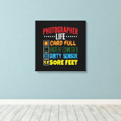 フォトグラファーおもしろいライフのチェックリスト キャンバスプリント (インサイチュ (ウッドフロア))