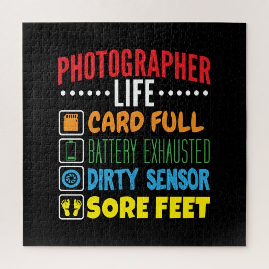 フォトグラファーおもしろいライフのチェックリスト ジグソーパズル (縦)