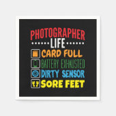 フォトグラファーおもしろいライフのチェックリスト スタンダードカクテルナプキン (正面)