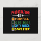 フォトグラファーおもしろいライフのチェックリスト ポストカード (正面)