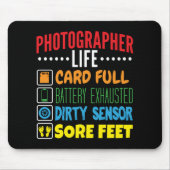 フォトグラファーおもしろいライフのチェックリスト マウスパッド (正面)