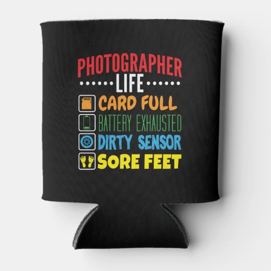 フォトグラファーおもしろいライフのチェックリスト 缶クーラー (正面)