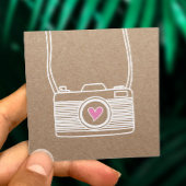 フォトグラファーかわいいカメラ写真素朴クラフト スクエア名刺