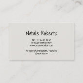 フォトグラファーかわいい紙カメラミニマリスト 名刺 (裏面)