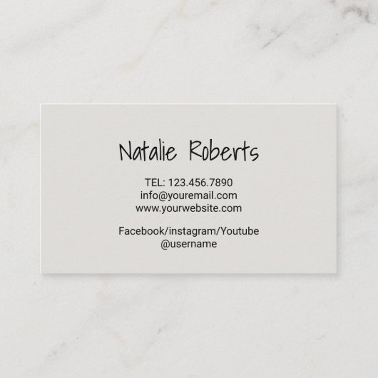 フォトグラファーかわいい紙カメラミニマリスト 名刺 (裏面)