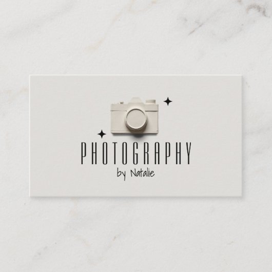 フォトグラファーかわいい紙カメラミニマリスト 名刺 (正面)