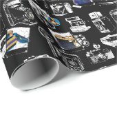 フォトグラファーがキャプチャしたヴィンテージカメラの形式 ラッピングペーパー (ロールコーナー)