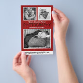 フォトグラファーによるビジネスの配布資料(3枚) チラシ (ハンドル)