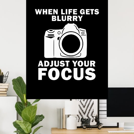 フォトグラファーによる焦点の調整 ポスター (ホームオフィス)