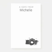 フォトグラファーのカメラからのノートパーソナライズされた ポストイット (正面)