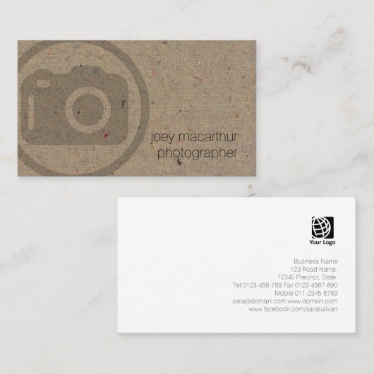 フォトグラファーのカメラアイコンフィルム撮影 名刺 (正面/裏面)