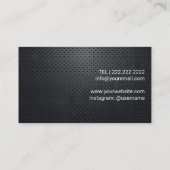 フォトグラファーのカメラモダンメタル背景 名刺 (裏面)