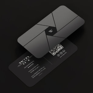 フォトグラファーのカメラレンズエレガントブラックモノグラム 名刺