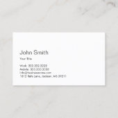 フォトグラファーのカメラ写真ミニマリスト 名刺 (裏面)