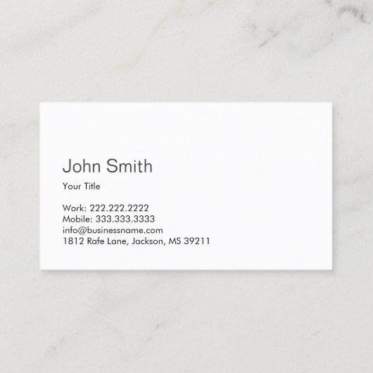 フォトグラファーのカメラ写真ミニマリスト 名刺 (裏面)