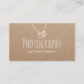 フォトグラファーのカメラ素朴クラフト 名刺 (正面)