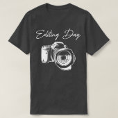 フォトグラファーのカメラ編集の日写真愛好家の写真 Tシャツ (デザイン正面)
