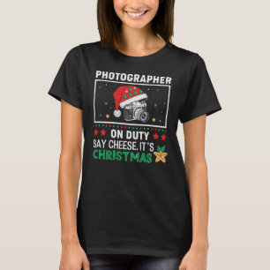 フォトグラファーのクリスマス – On Duty Say Cheese Tシャツ