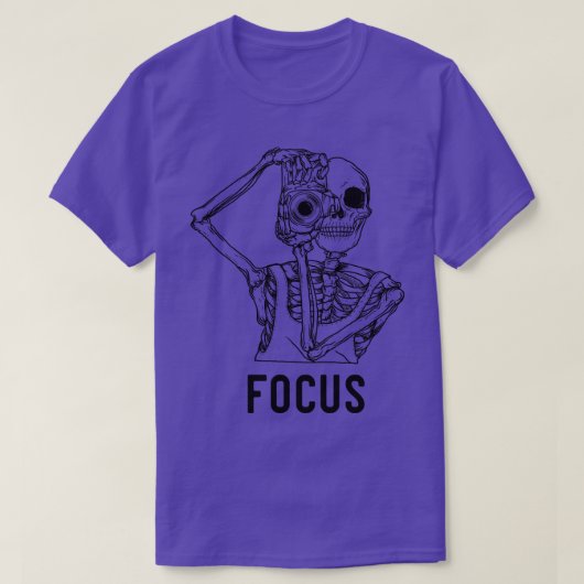 フォトグラファーのスケルトンフォーカス Tシャツ (デザイン正面)