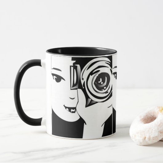 フォトグラファーのマグカップ マグカップ (ドーナツ)