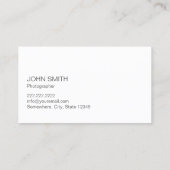 フォトグラファーのメタルシャッモダンター撮影 名刺 (裏面)