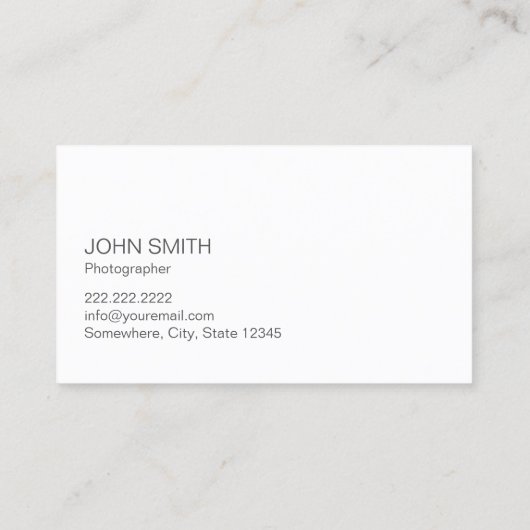 フォトグラファーのメタルシャッモダンター撮影 名刺 (裏面)