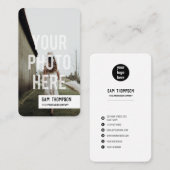 フォトグラファーの写真とロゴのソーシャルメディアのアイコン 名刺 (正面/裏面)