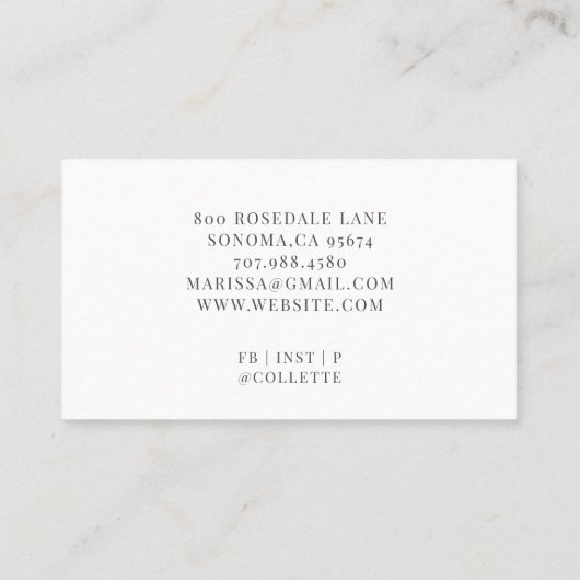 フォトグラファーの名刺 名刺 (裏面)