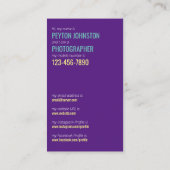 フォトグラファーの名刺 名刺 (裏面)