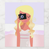 フォトグラファーの女の子のワインラベル ワインラベル (シングルラベル)