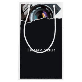 フォトグラファーの白黒ありがとう スモールペーパーバッグ