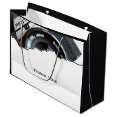 フォトグラファーの白黒ありがとう ラージペーパーバッグ (正面アングル)