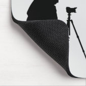フォトグラファーの黒とパーソナライズされた灰色 マウスパッド (コーナー)